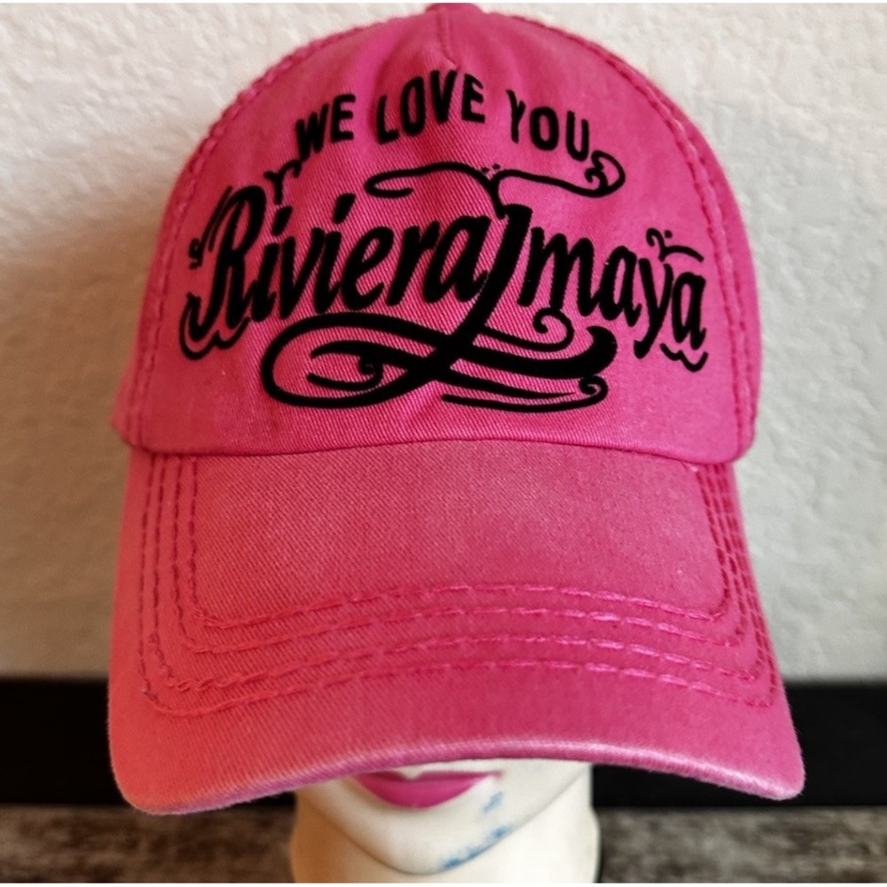 Robin Ruth Riviera Maya Hat Cap Pink ‎ Strap Back Adult Adjustable